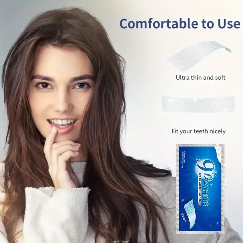 Alluvé™ 9D Teeth Whitening Strips – Professional Home Whitening Kit