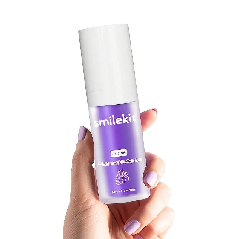 Alluvé™ SmileKit Purple Whitening Toothpaste – Instant Colour-Correcting Glow Paste